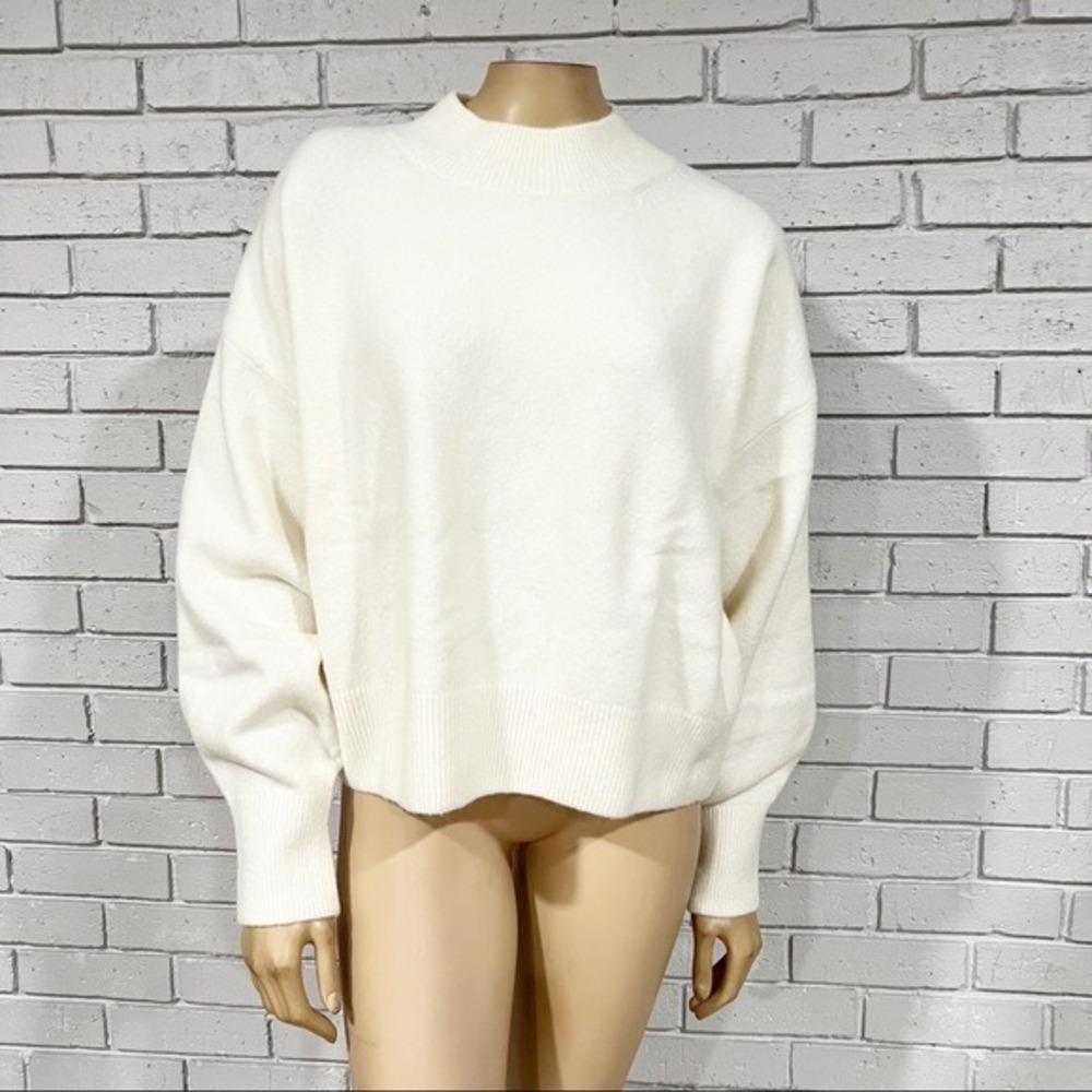 & Other Stories Off White Mock Neck Sweater - Size Large
